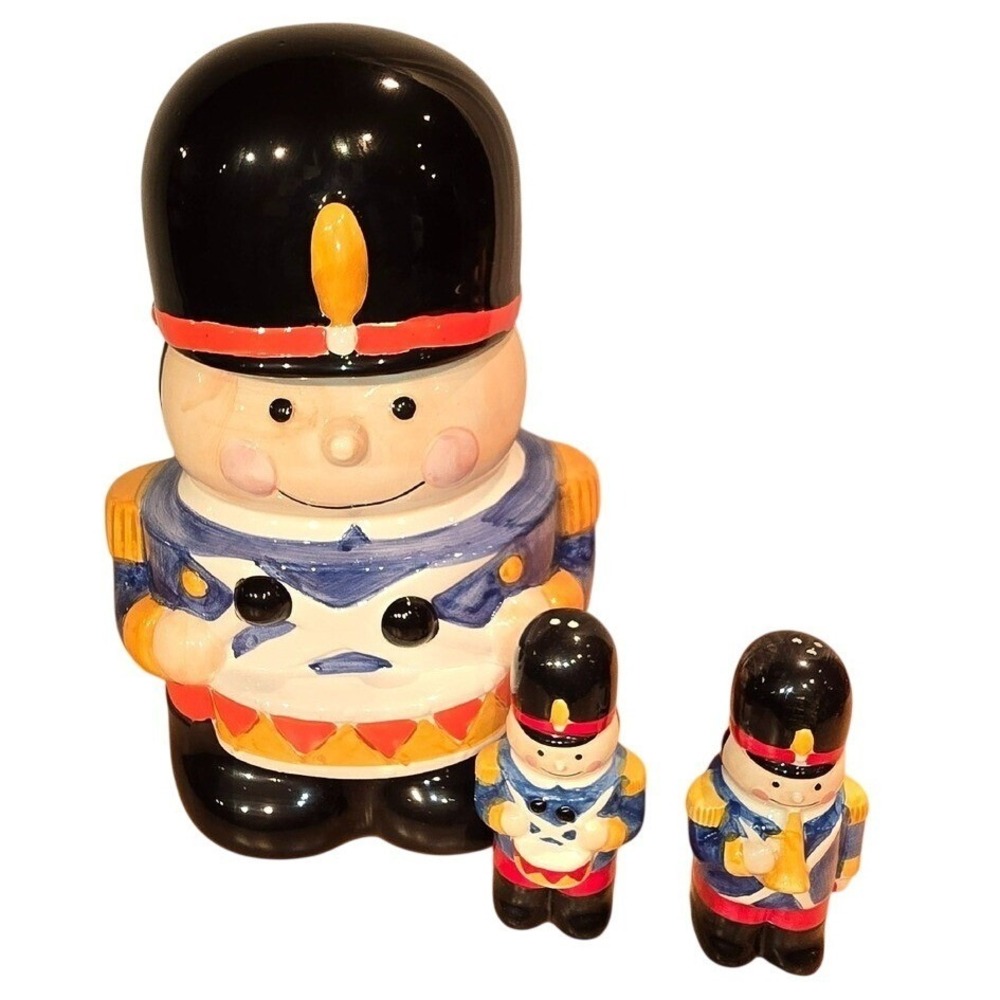 Dayton-Hudson Toy Soldier COOKIE JAR and SALT & PEPPER SHAKERS Vintage‎